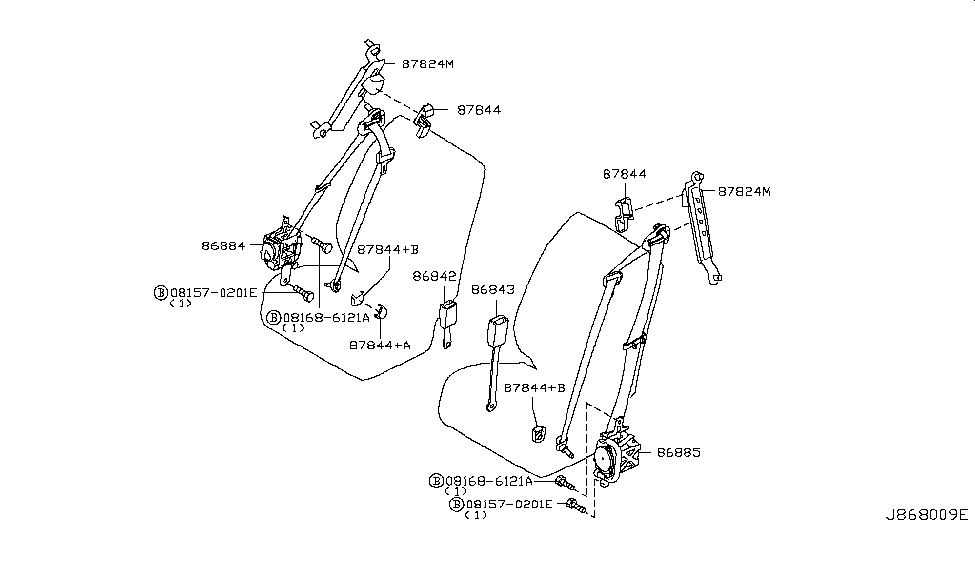 Ca A Genuine Nissan Parts Tongue Belt Assembly Pretension