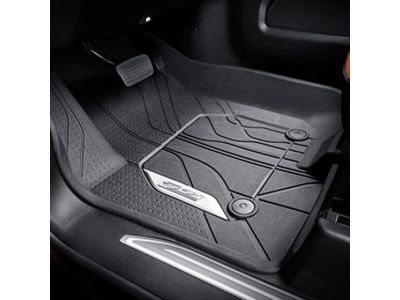 GM 84333610 First-Row Premium All-Weather Floor Liners in Jet Black with Z71 Logo (for Vehicles with Center Console)