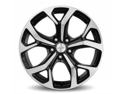 GM 23251535 17X7-Inch Aluminum 5-Split-Spoke Wheel Rim In Machined Face Finish With Gloss Black Pockets