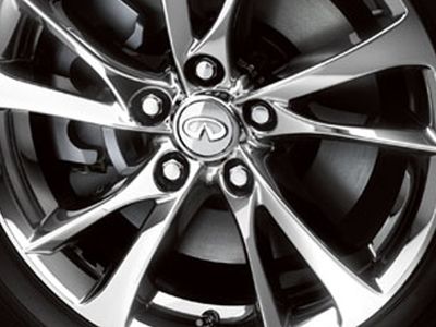 Infiniti 40342-4GH9A 19-inch Split 5-spoke Bright Wheel (includes center cap). Infiniti Centercap - dark gray