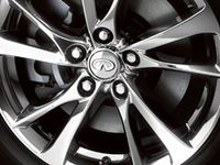 OEM 2015 Infiniti Q50 19-inch Split 5-spoke Bright Wheel (includes center cap). Infiniti Centercap - dark gray - 40342-4GH9A