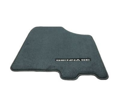 Toyota PT206-08179-20 Carpet Floor Mats-Black-Fixed Console-8 Passenger