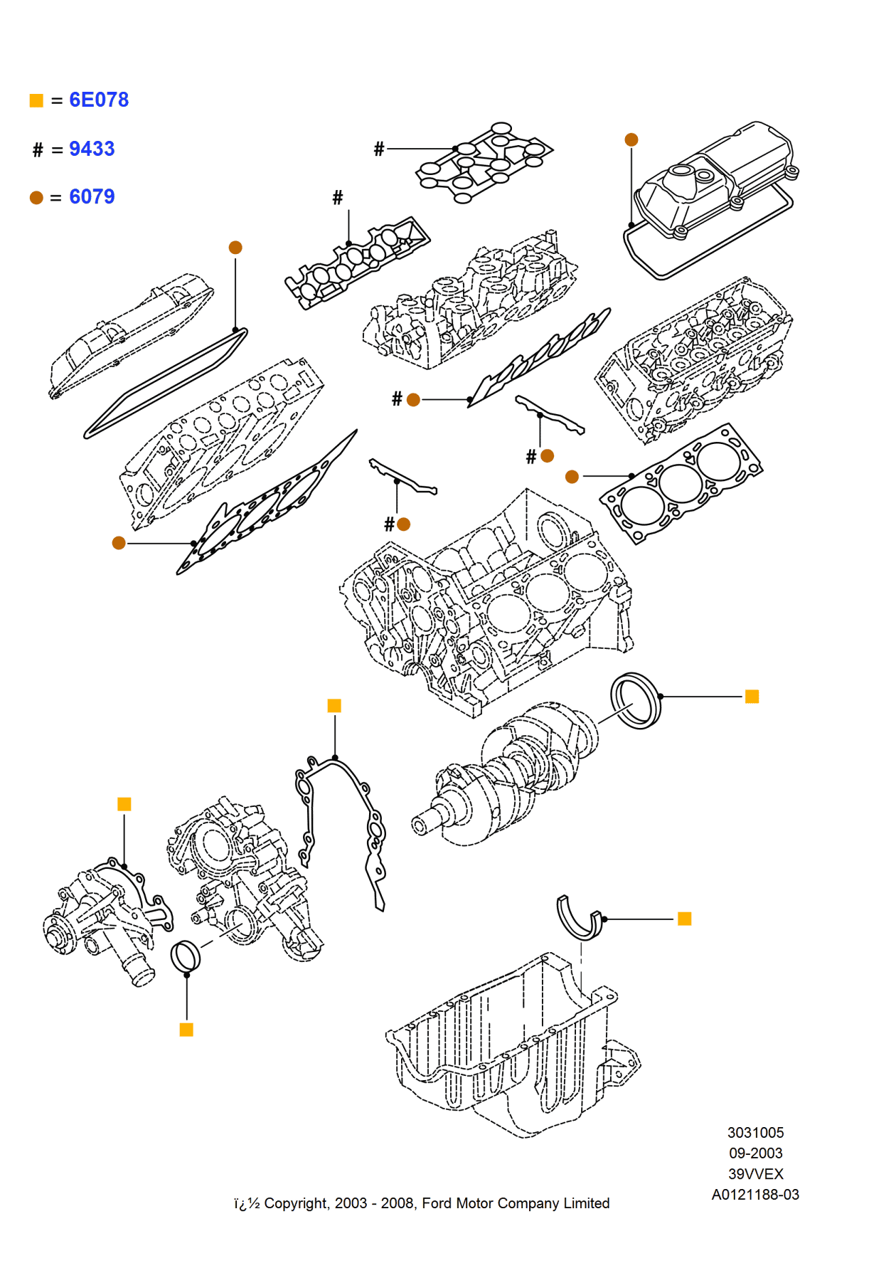 Ford XR3Z-9433-AA Kit - Gasket