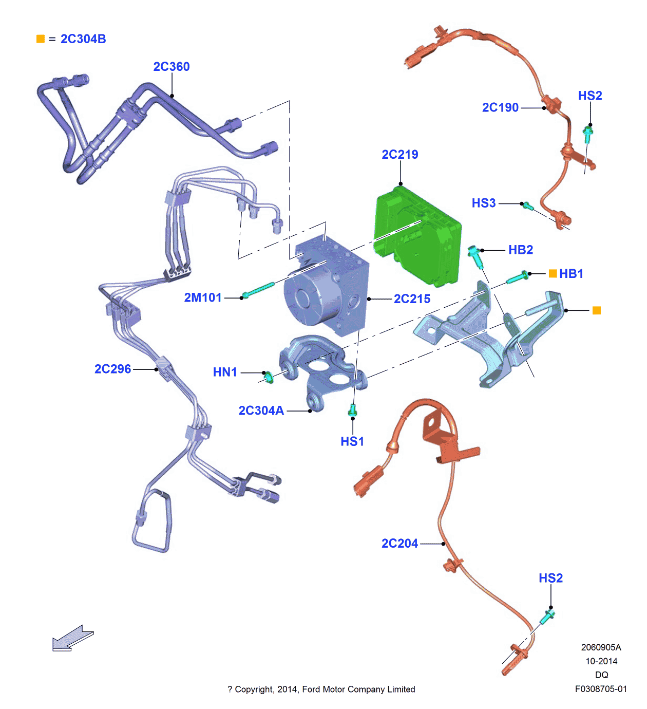 Ford E1GZ-2C296-B Brake Tube Assembly
