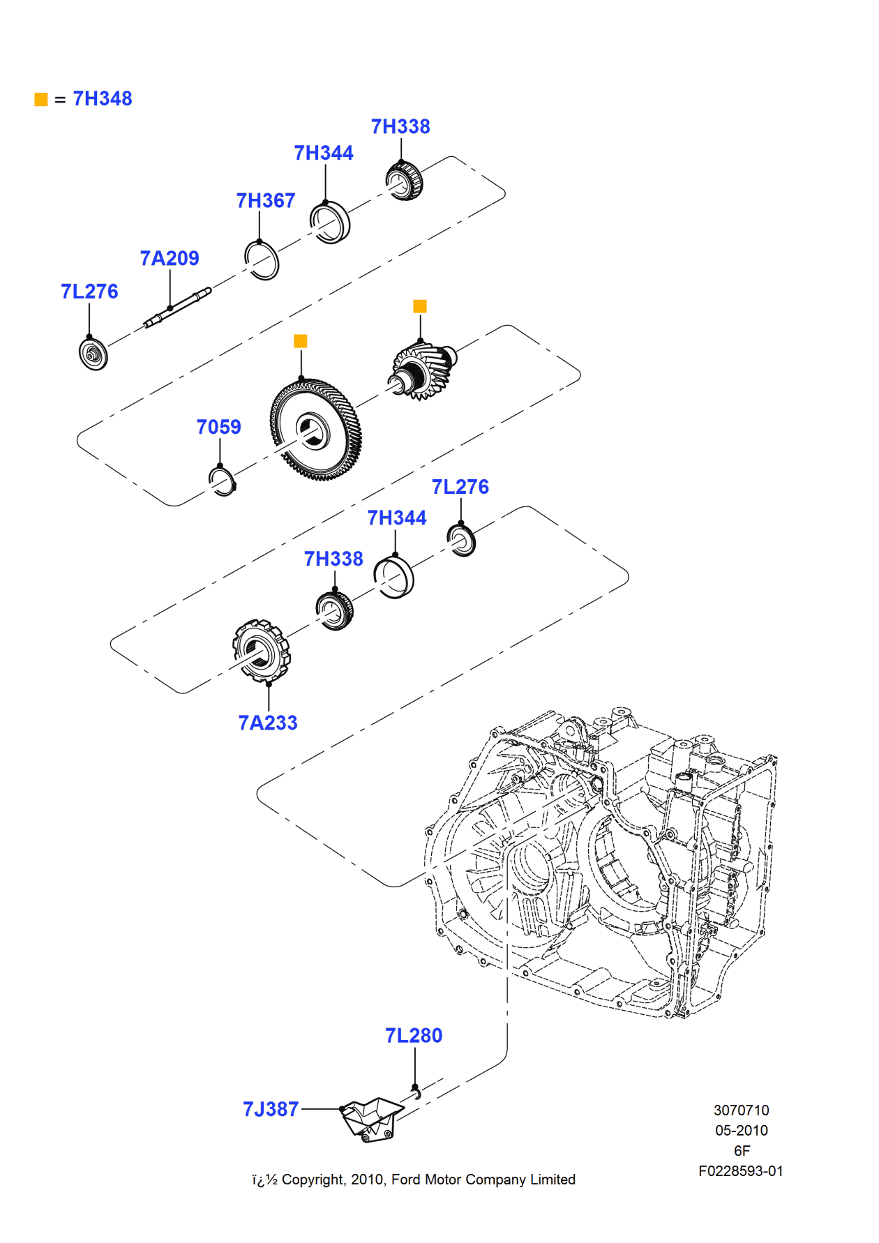 Ford 8A8Z-7H348-B Gear And Shaft Assembly
