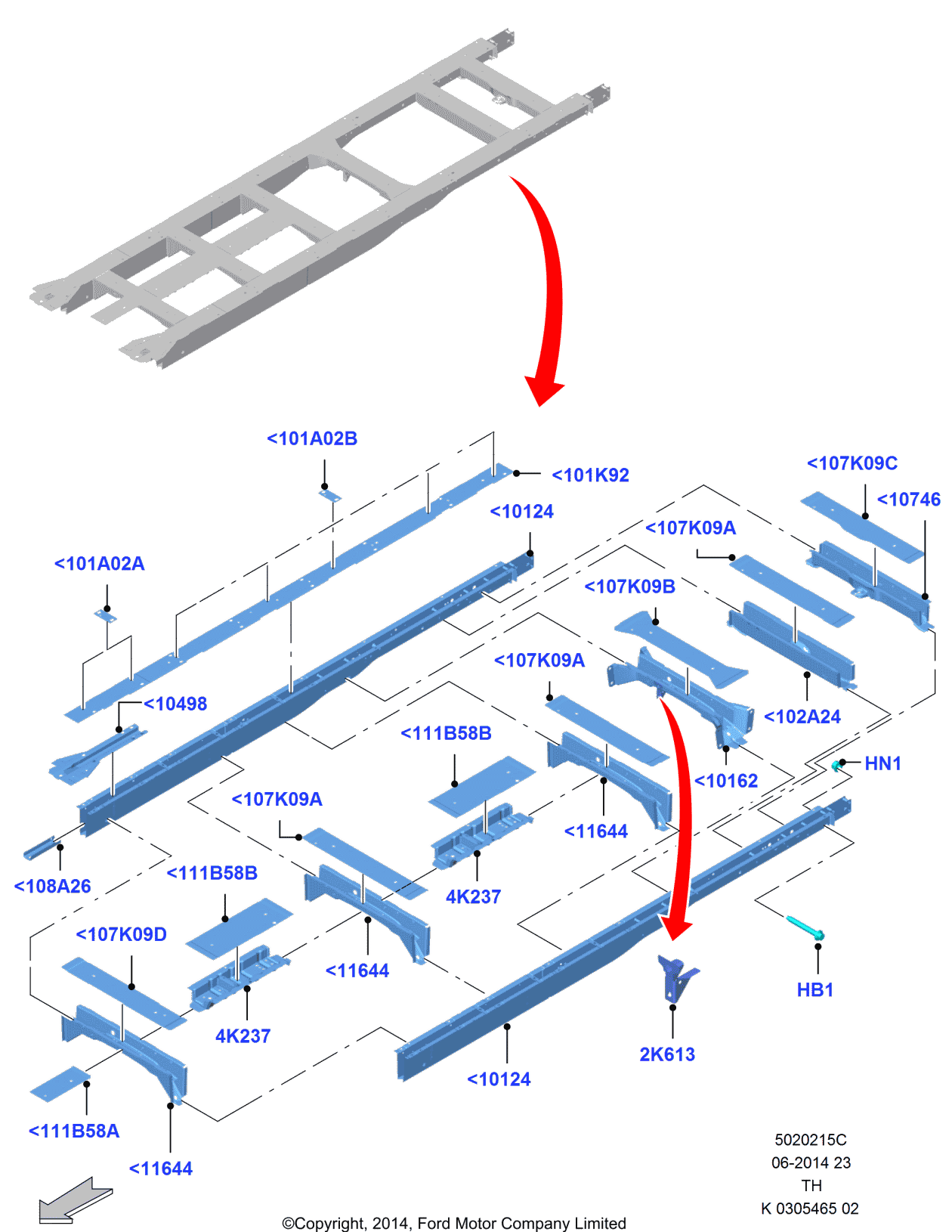 Ford BK3Z-15101A02-A Reinforcement - Member