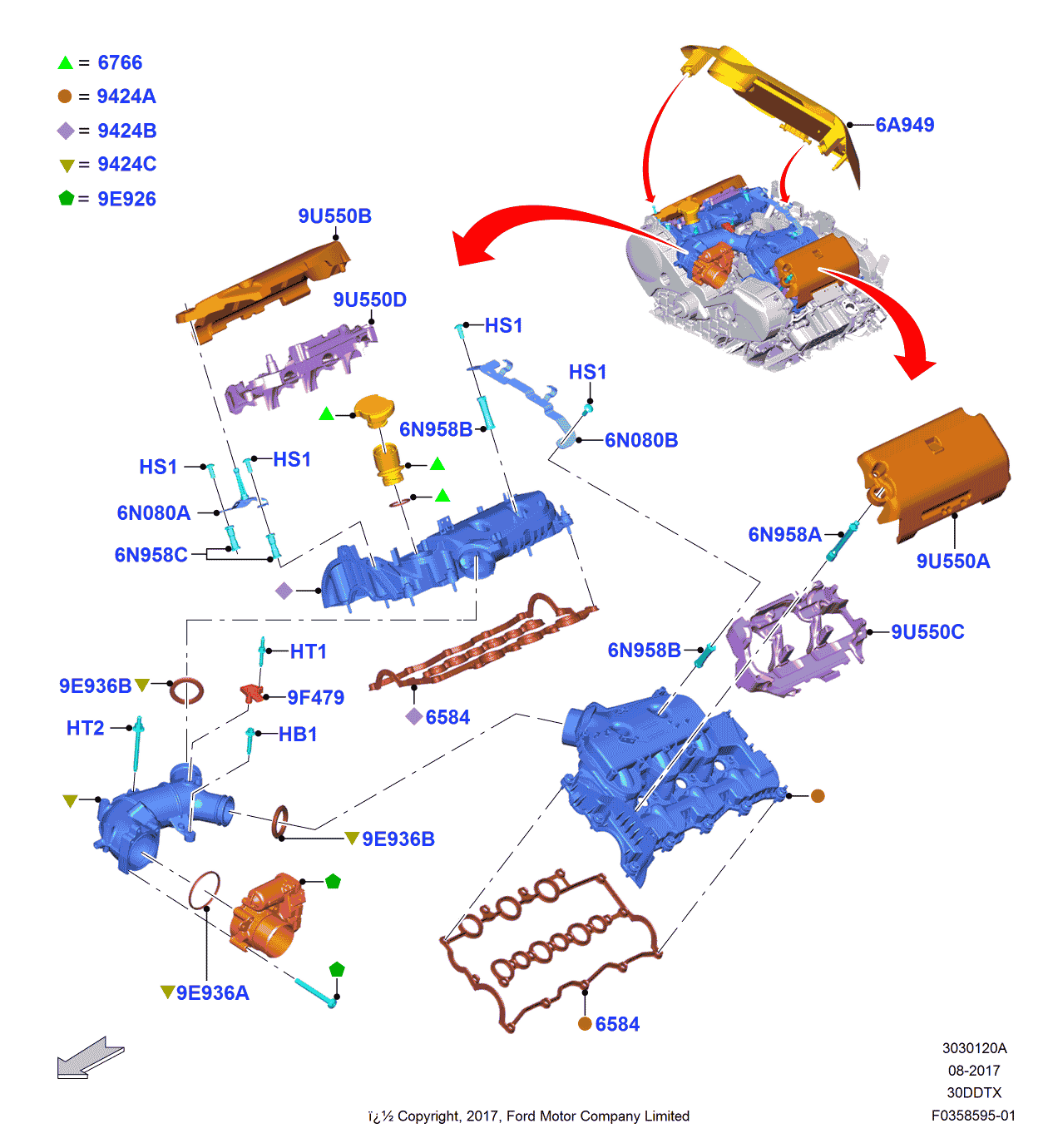 Ford 4R8Z-00814-B Stud - Ball