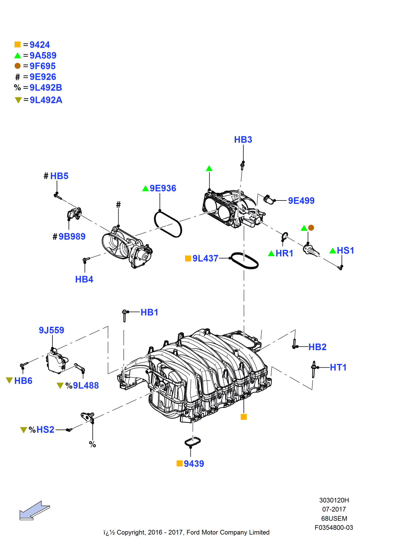 Ford HC3Z-9424-F Intake Manifold