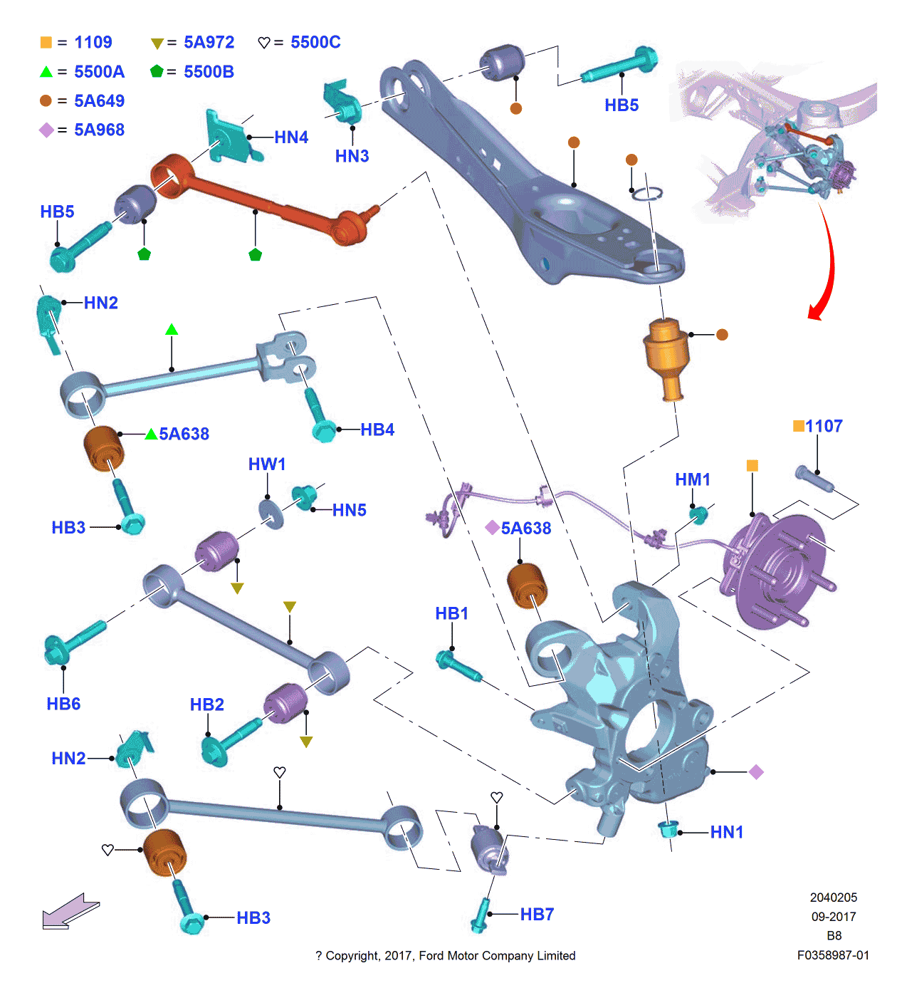 Ford JL1Z-5500-A Arm Assy - Rear Suspension