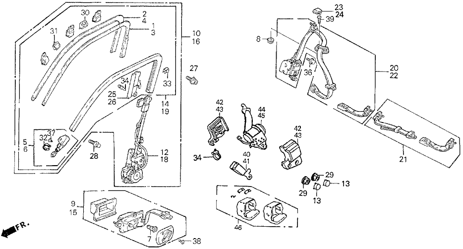 Acura 06847-SK7-A01ZG Retractor Set, Shoulder (Graphite Black)