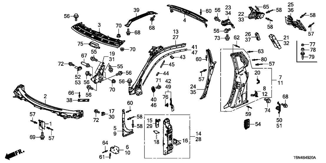 Acura 74944-T6N-A00ZZ Bracket R (Upper)