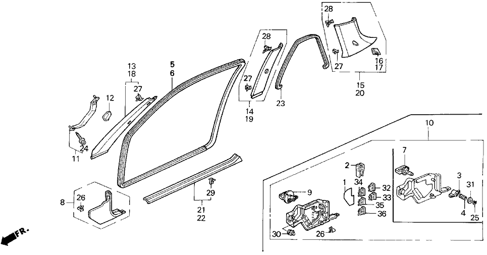 Acura 90609-SP1-A00 Clip Assembly, Pillar Garnish