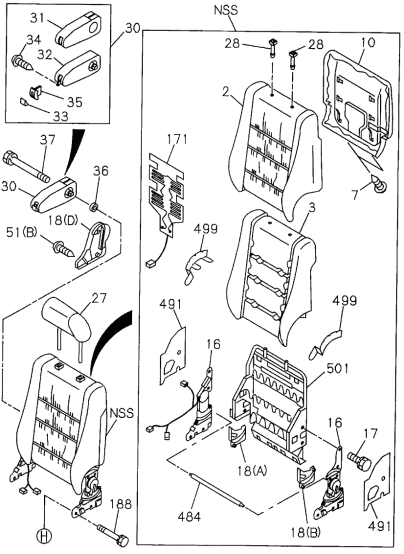 Acura 8-97083-592-1 Adjuster Assembly, Passenger Side Reclining (Without Motor)