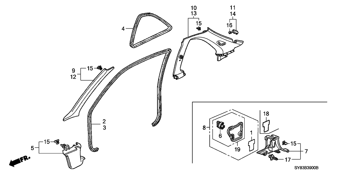 Acura 83162-SY8-A00ZA Cover, Driver Side Cowl Side (Classy Gray)