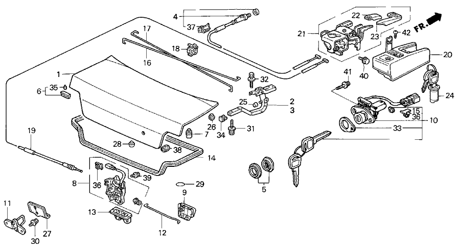 Acura 74872-SL5-A00 Spring, Driver Side Trunk Opener