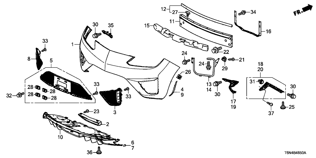 Acura 71598-T6N-A00 Spacer, Left Rear Bumper Side