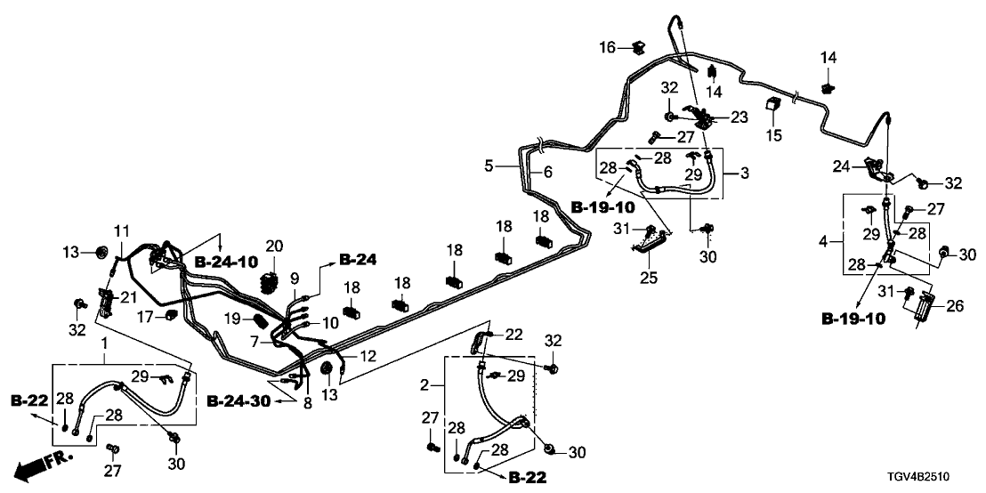 Acura 46391-TV0-G01 CLIP, BRAKE PIPE