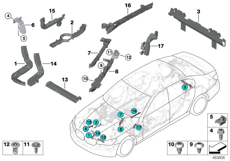 BMW 61-13-9-380-203 Cable Guide