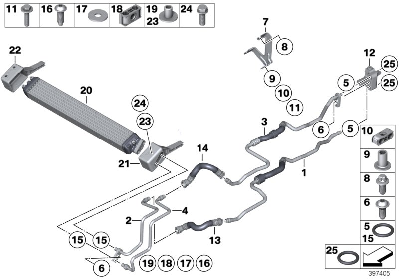 BMW 17-22-7-984-602 Oil Cooling Pipe Outlet