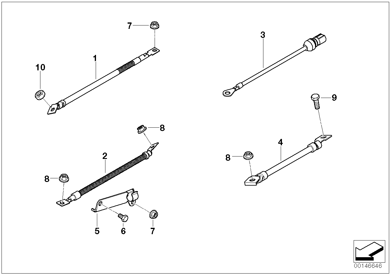 BMW 12-42-7-796-127 Cable Starter-Base B
