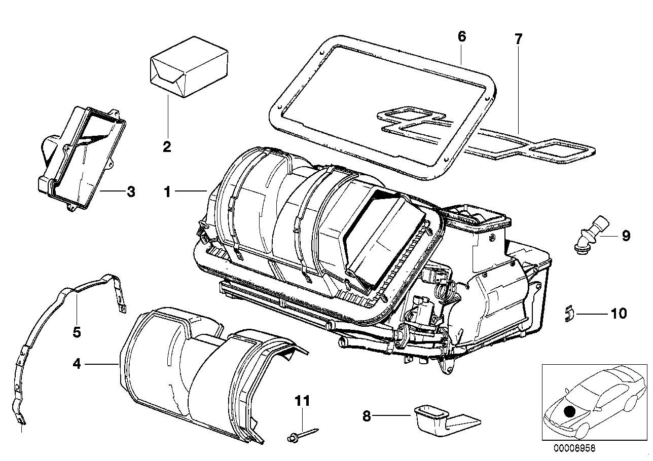 BMW 64-51-8-398-743 Set Of Small Parts For Heater Adjust.Lever