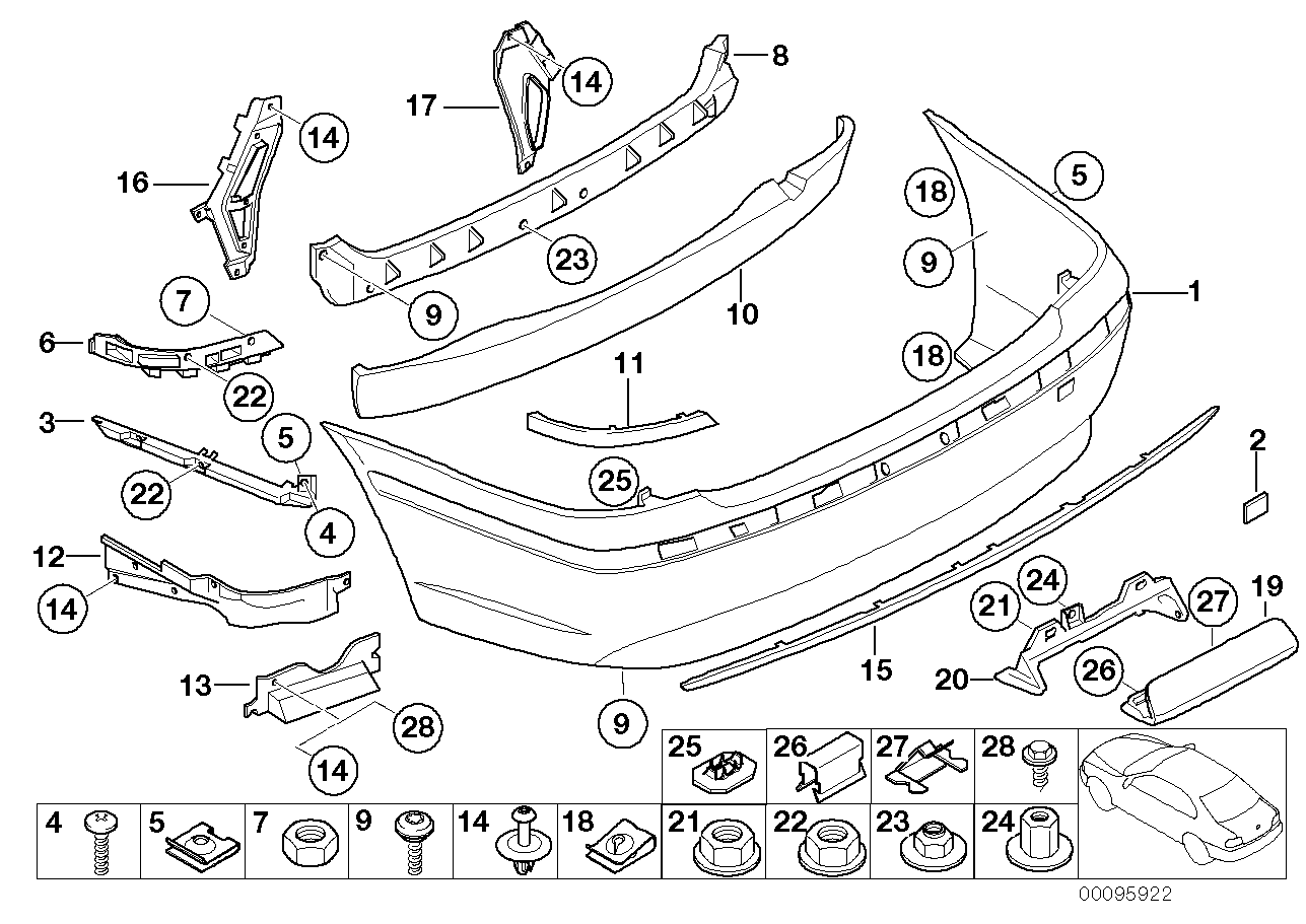 BMW 51-12-8-223-270 Guide, Centre Rear