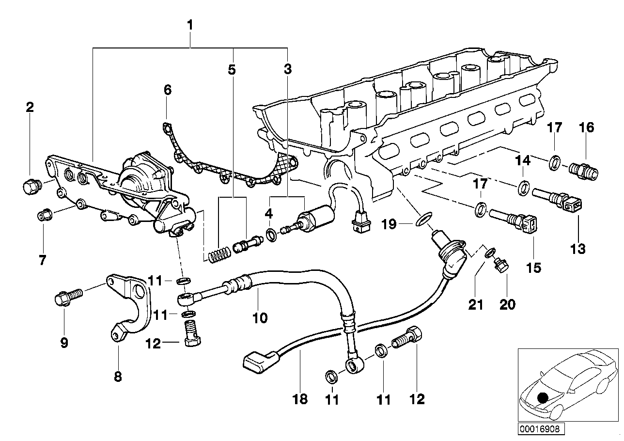BMW 11-36-1-703-464 Oil Pipe