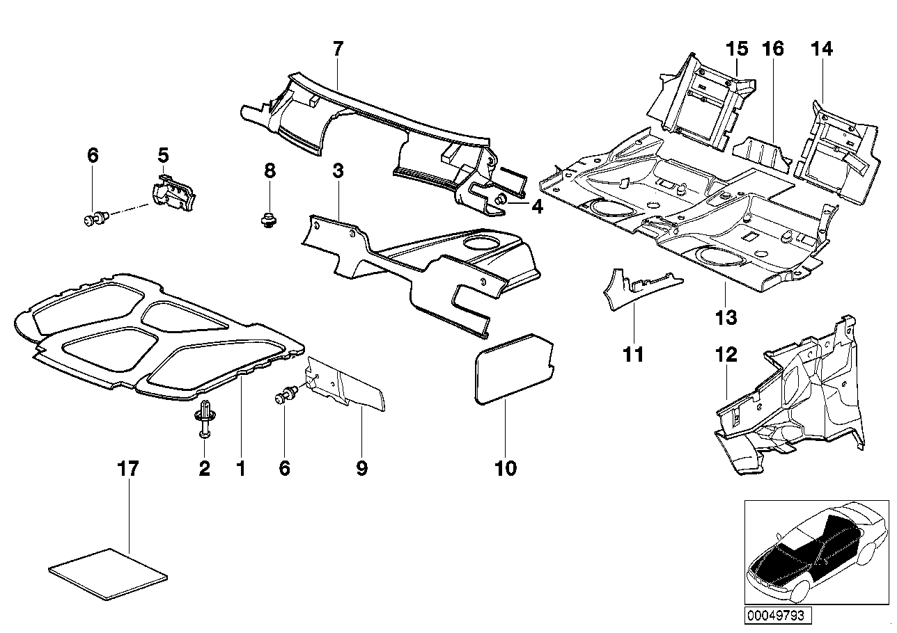 BMW 51-48-8-176-411 Sound Insulating. Lugg.Compart.Partit., Left