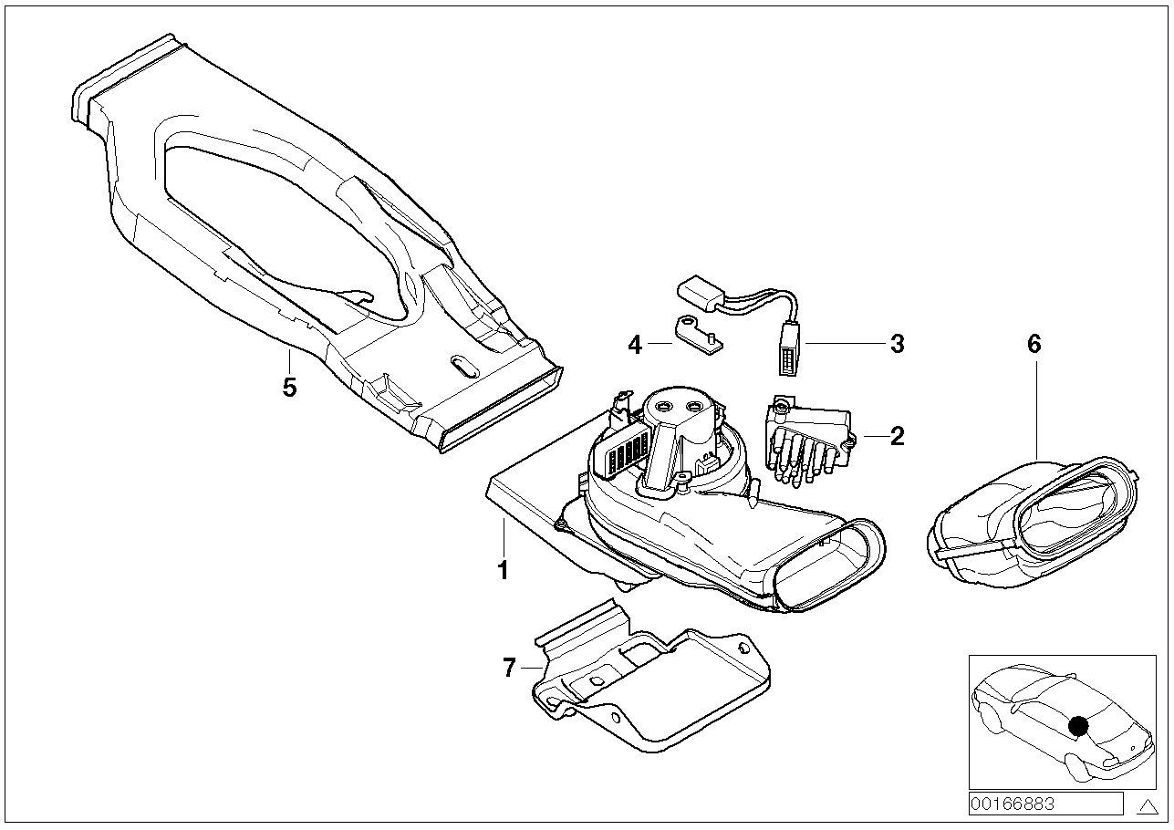 BMW 64-11-8-381-376 Additionel Blower Support