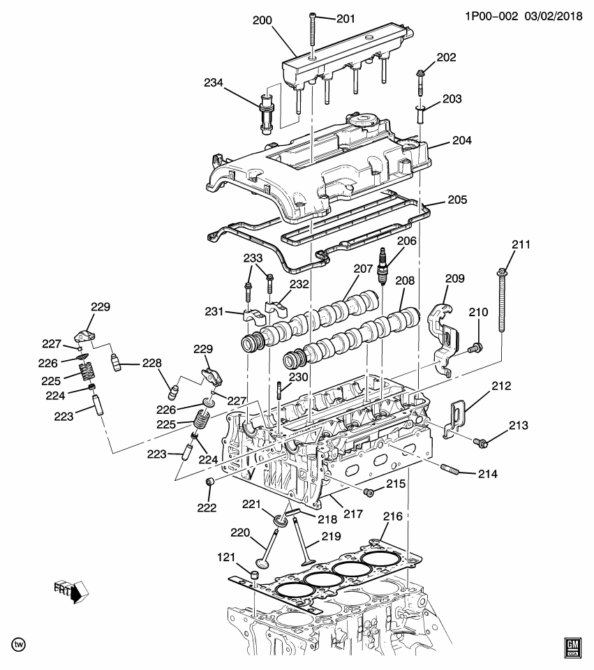 Gm 55573010 Cylinder Head Assembly (w  Valve)