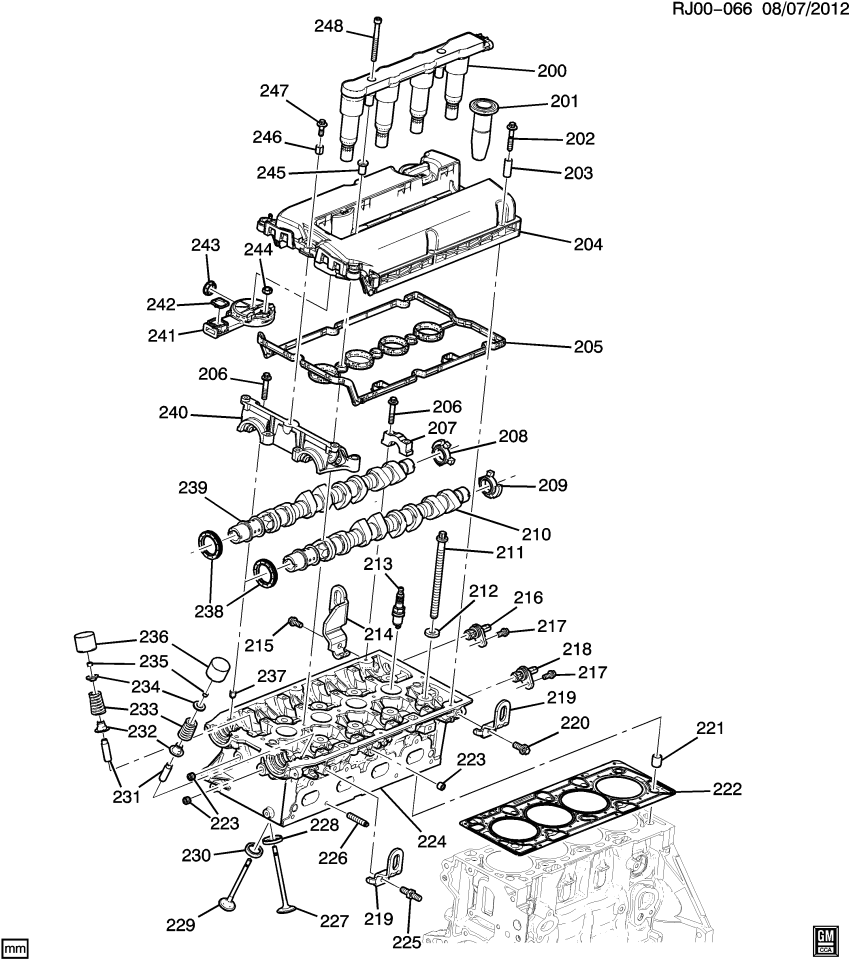 GM 55568389 Camshaft,Exhaust