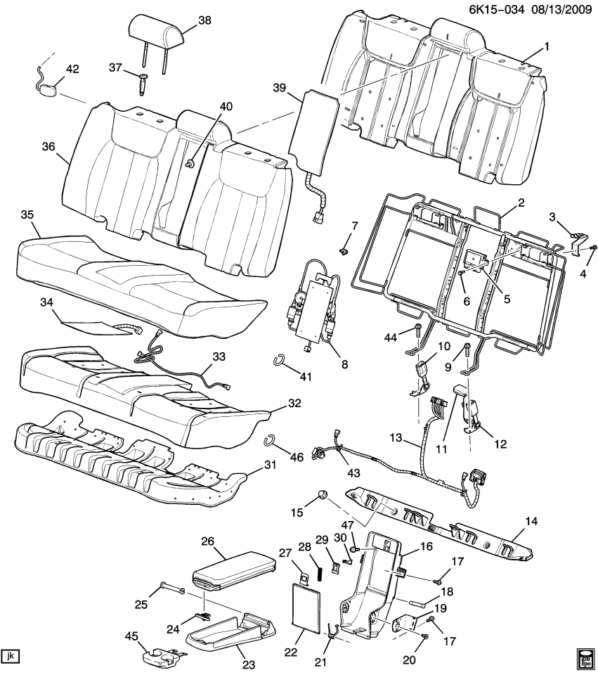 GM 15216620 Clip-Rear Seat Lumbar Support