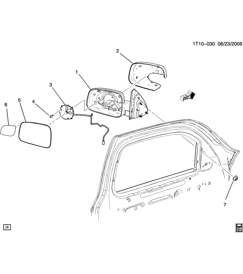GM 15281708 Bolt/Screw-Outside Rear View Mirror Motor