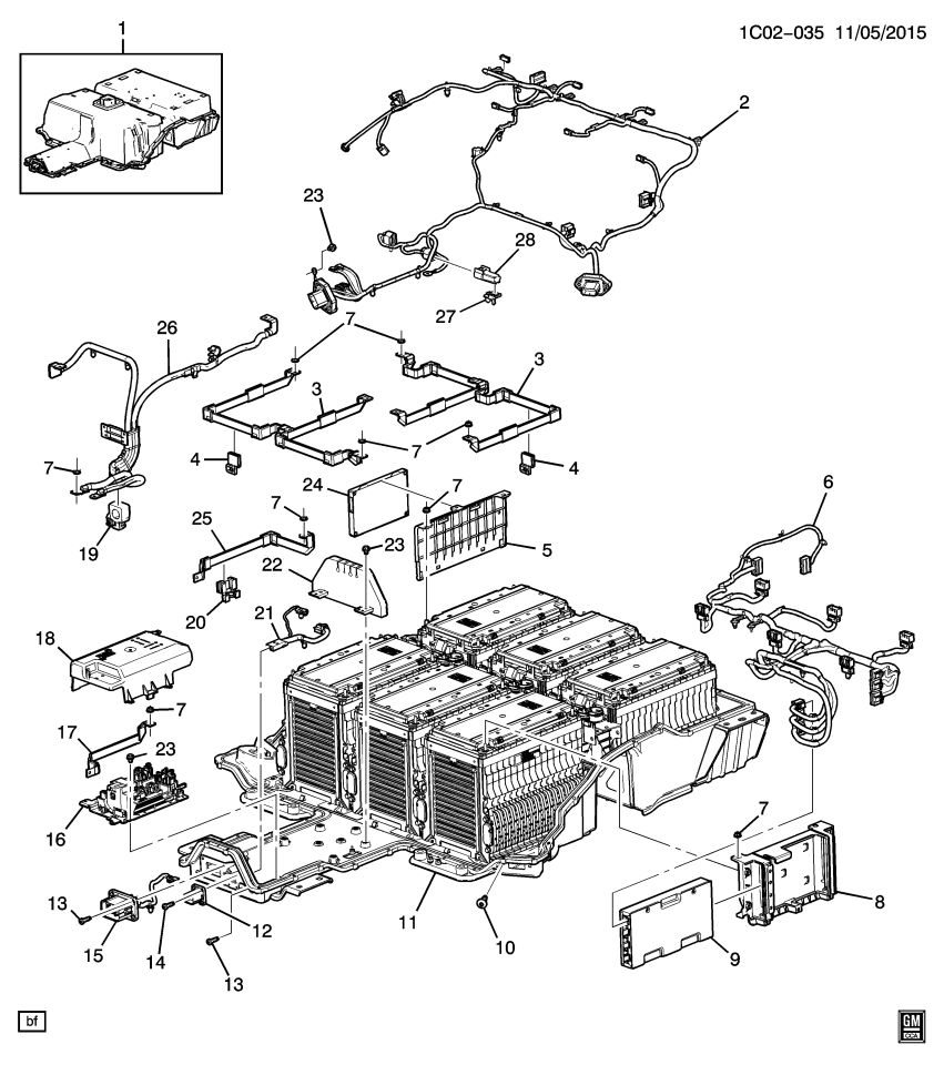 GM 22996819 Bar, Cell Battery High Voltage Circuit Board