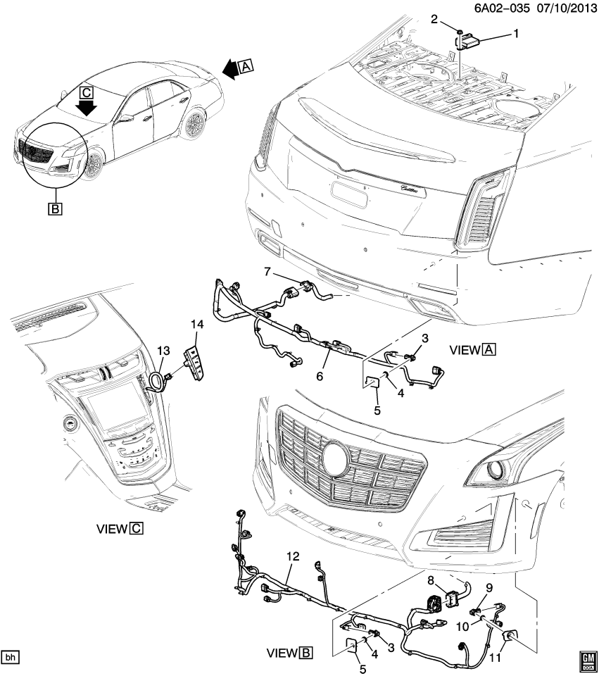 GM 23344025 Harness Asm-Front Object Alarm Sensor Wiring