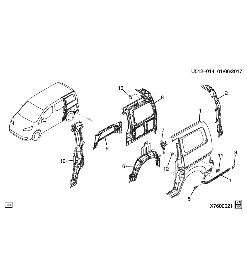 GM 19317679 Lower Track Retainer