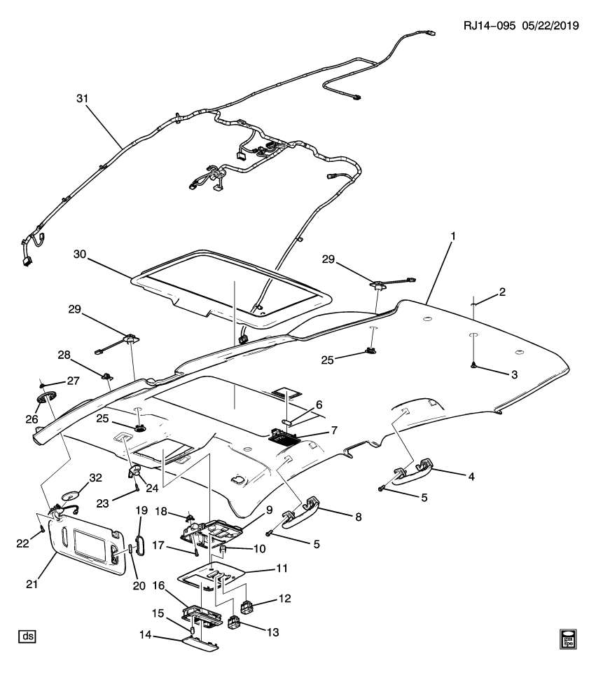 GM 42497331 Panel Asm-Headlining Trim *Titanium