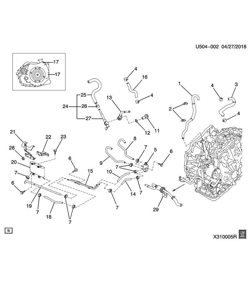 GM 19316215 Hose, Thermostat Housing Outlet