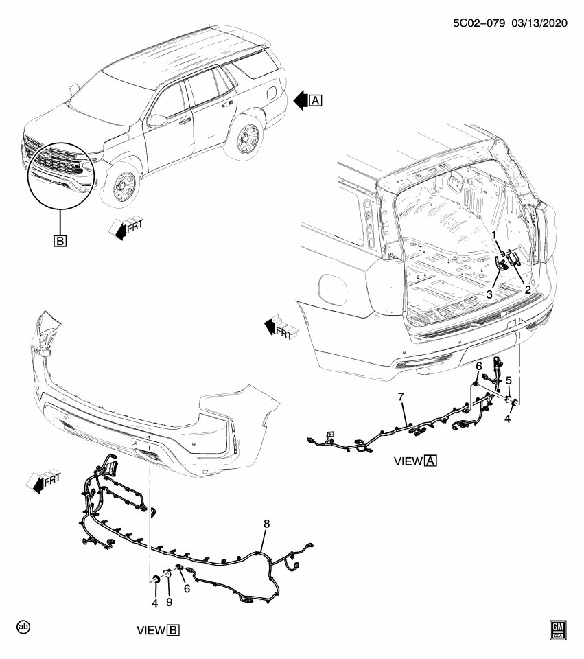 GM 85540324 HARNESS ASM-RR OBJECT ALARM SEN WRG