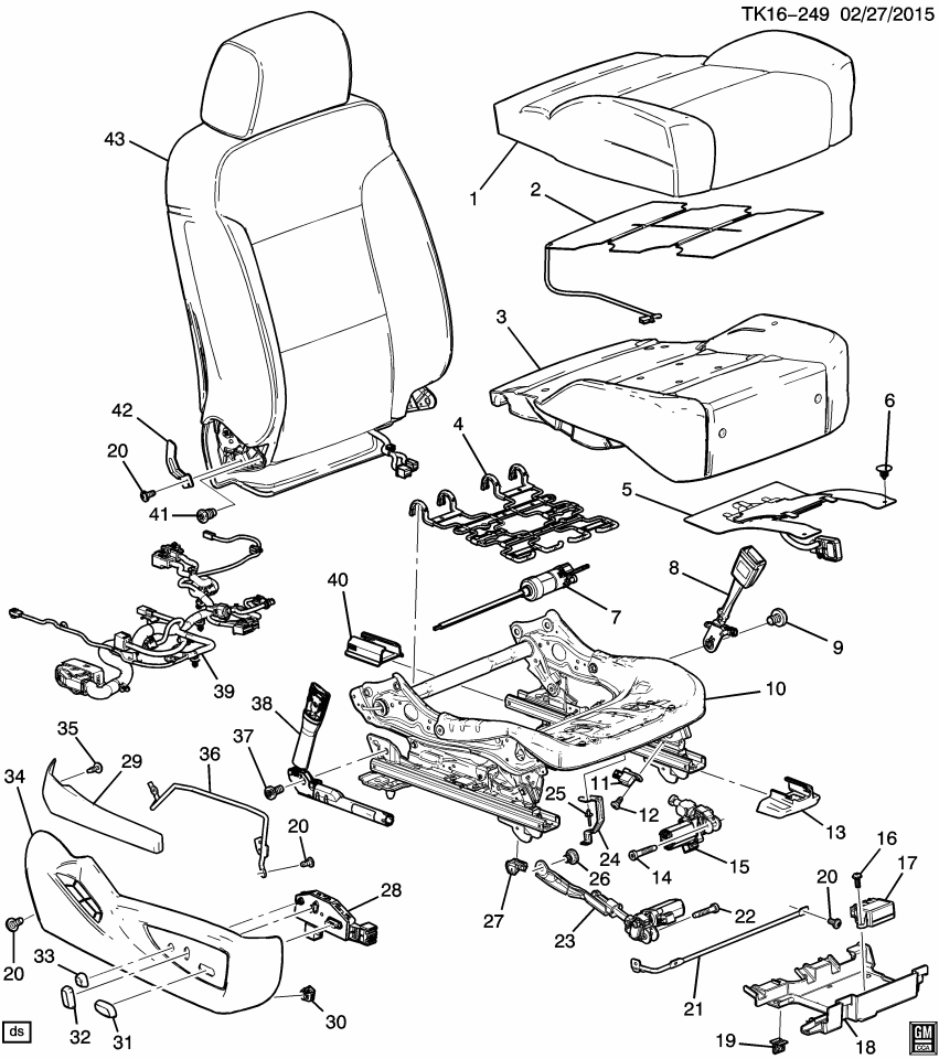 GM 23239314 Harness Asm-Front Seat Cushion Wiring