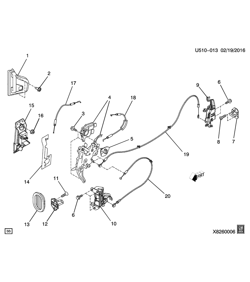 GM 19316039 Bolt, Rear Side Door Lock Striker