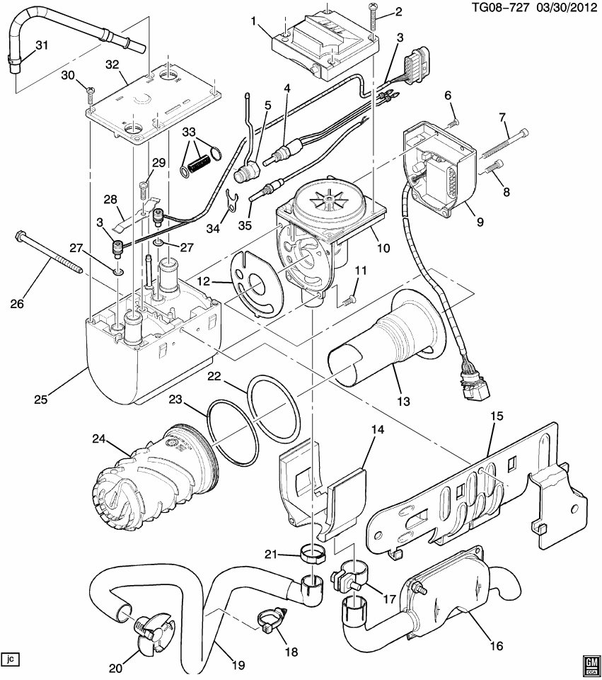 GM 89024901 Glow Plug Asm, Heater Coolant Heater