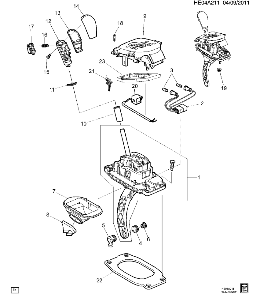 GM 92191393 Lever, Automatic Transmission Shift Lock Control Solenoid Release