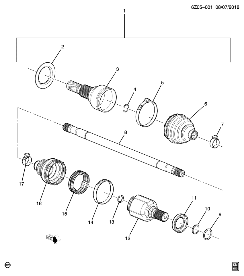 GM 84631805 BOOT KIT-RR WHL DRV SHF CV & TRI-POT JT