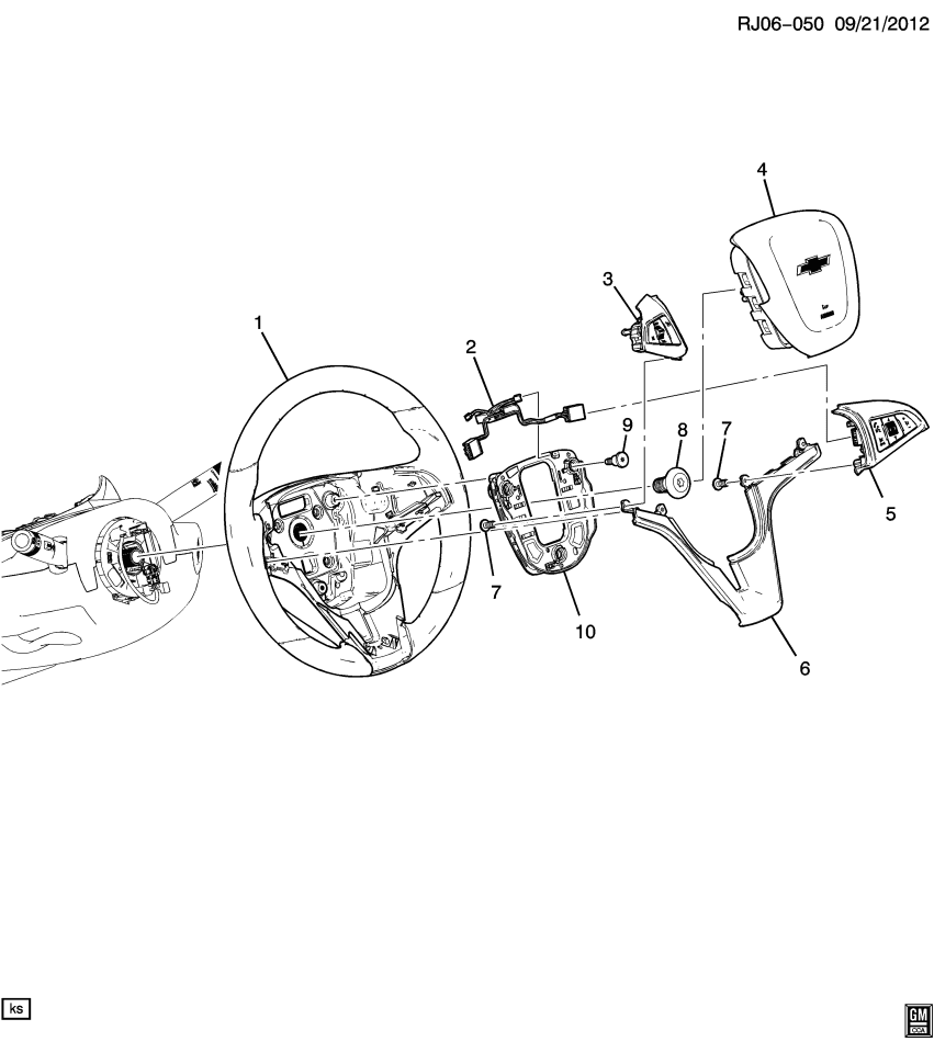 GM 42702562 AIRBAG ASM-STRG WHL *BLACK