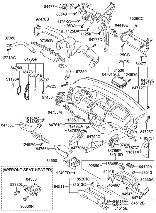 Hyundai 84547-2H000-8M Locking-Cover Guide, RH
