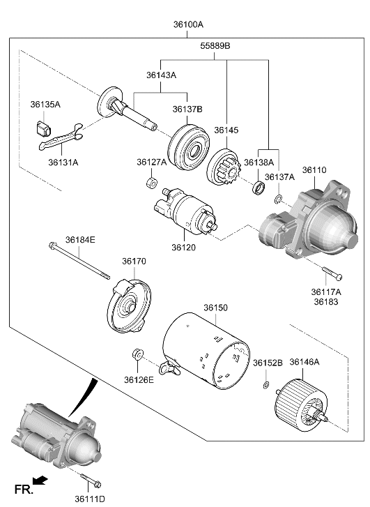 Hyundai 36184-4A900 Through Bolt