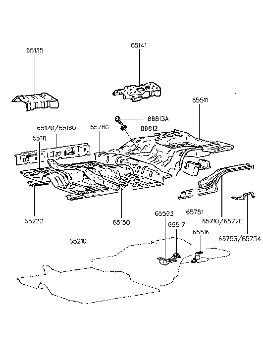 Hyundai 65581-28000 Bracket Assembly-Spare Tire Mounting