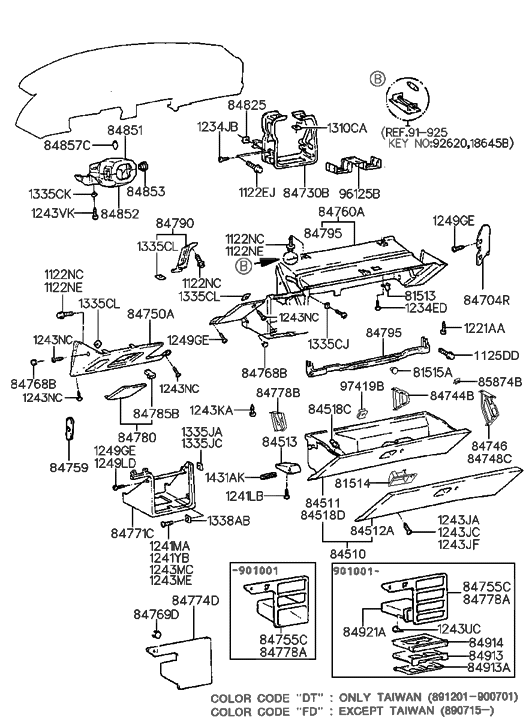 Hyundai 84785-33000 Latch Assembly-Fuse Box Cover