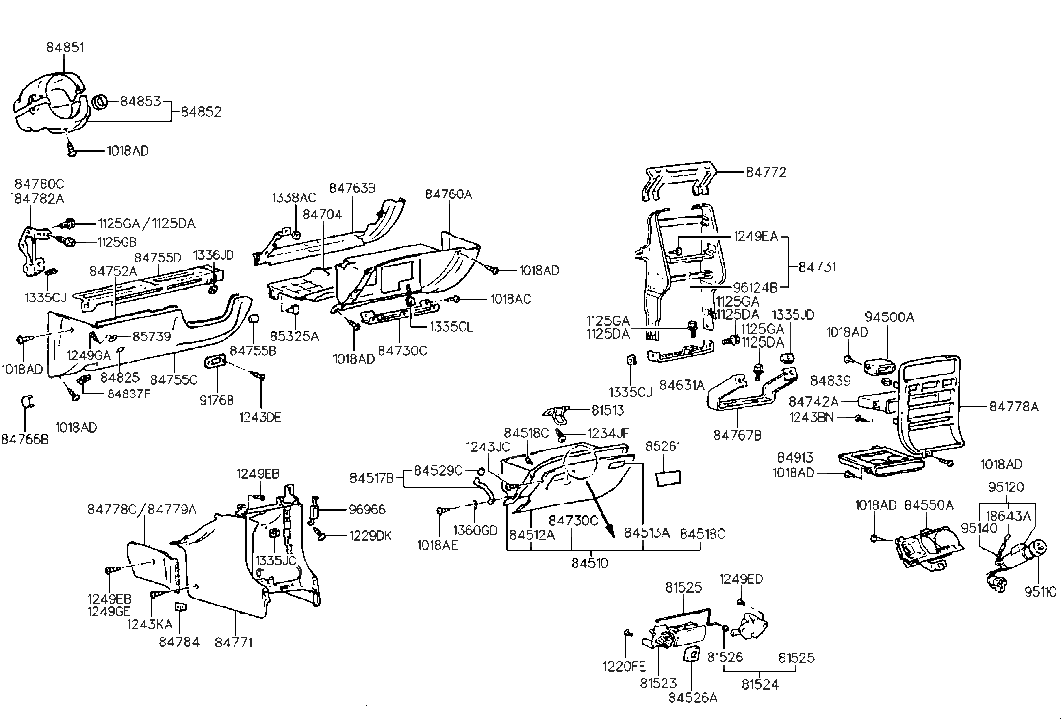 Hyundai 84782-34500 Bracket-Lower Crash Pad Side Mounting, RH